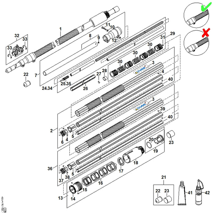 STIHL 4182-710-3237 Aandrijfas positie 24 technische tekening
