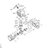 STIHL 4203-029-2300 Cilindervoetpakking positie 22 technische tekening