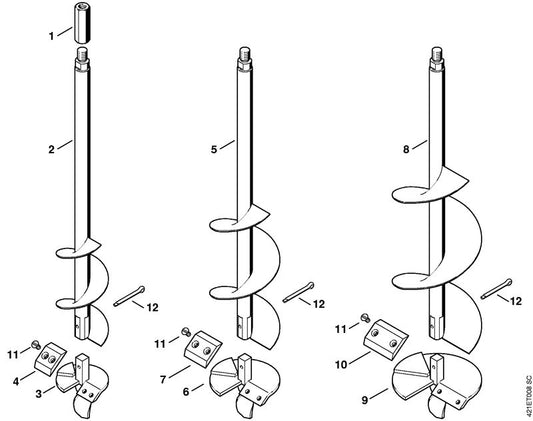 STIHL 4314-682-3101 Mes Ø 4" positie 7 technische tekening