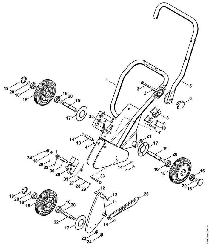 STIHL 4224-790-2301 Maaiboom positie 5 technische tekening