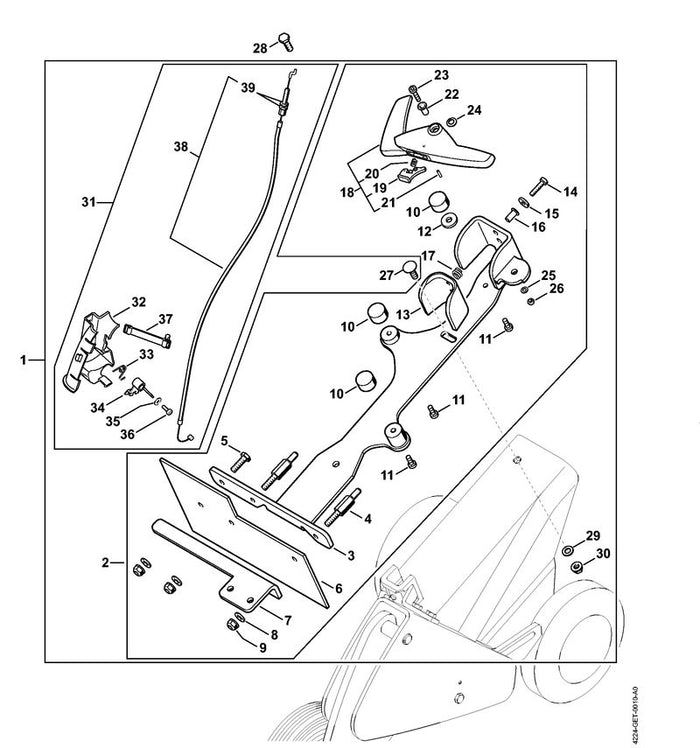 STIHL 0000-793-3500 Veer positie 20 technische tekening