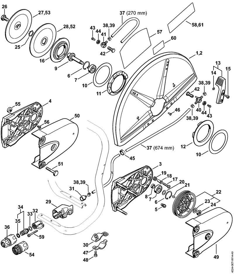 STIHL 4224-790-5303 Lager positie 3 technische tekening