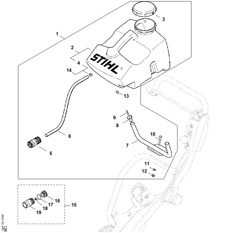 STIHL 4224-700-0800 Watertank positie 2 technische tekening
