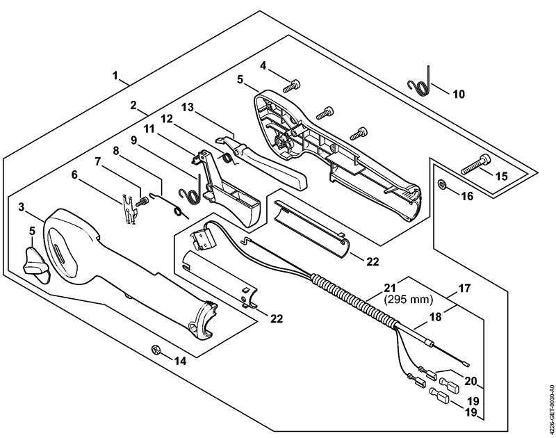 STIHL 4226-180-1107 Gaskabel positie 17 technische tekening