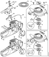 STIHL 4228-080-2101 Ventilatorhuis met startmechanisme positie 2 technische tekening