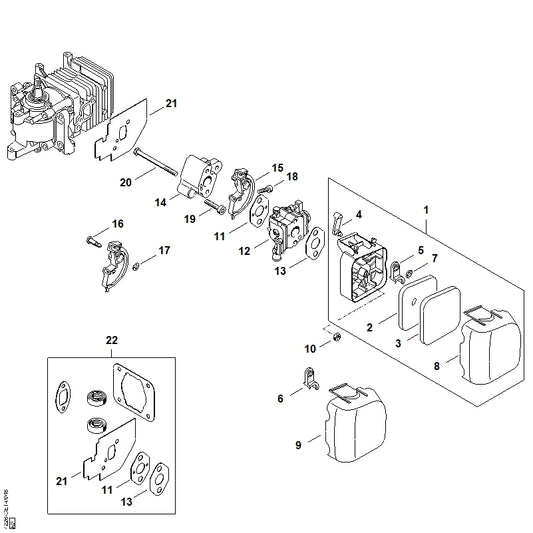 STIHL 4228-120-0601 Carburateur C1Q-S54B positie 12 technische tekening