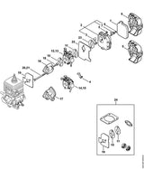 STIHL 4229-120-0604 Carburateur C1Q-S55B positie 14 technische tekening