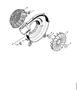 STIHL 4229-701-0613 Rotorhuis buiten positie 1 technische tekening