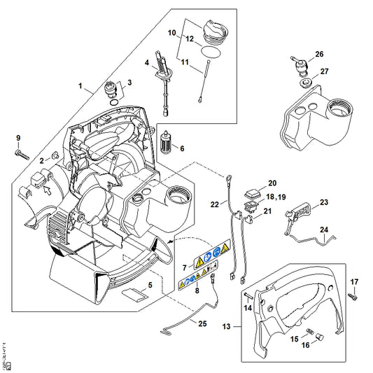 STIHL 4229-435-1700 Beschermkap positie 20 technische tekening