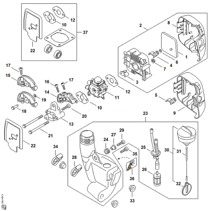STIHL Hexagon head screw M5x65 OEM 90073191135 technical drawing position 21