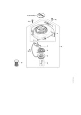 STIHL 4237-080-2113 Ventilatorhuis met startmechanisme positie 1 technische tekening