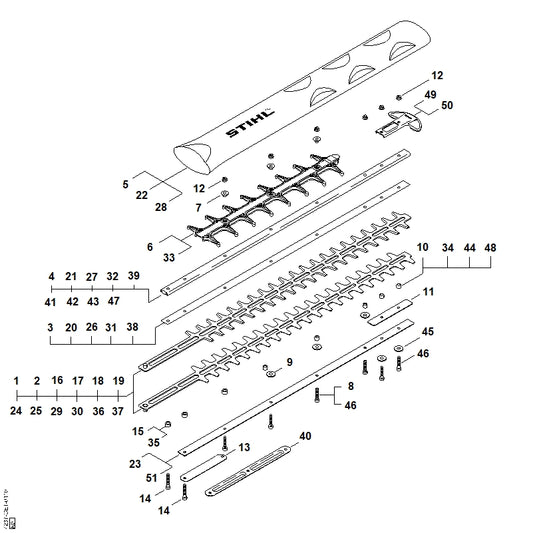 STIHL 4237-641-4902 Huls 8 x 4,5 mm positie 48 technische tekening