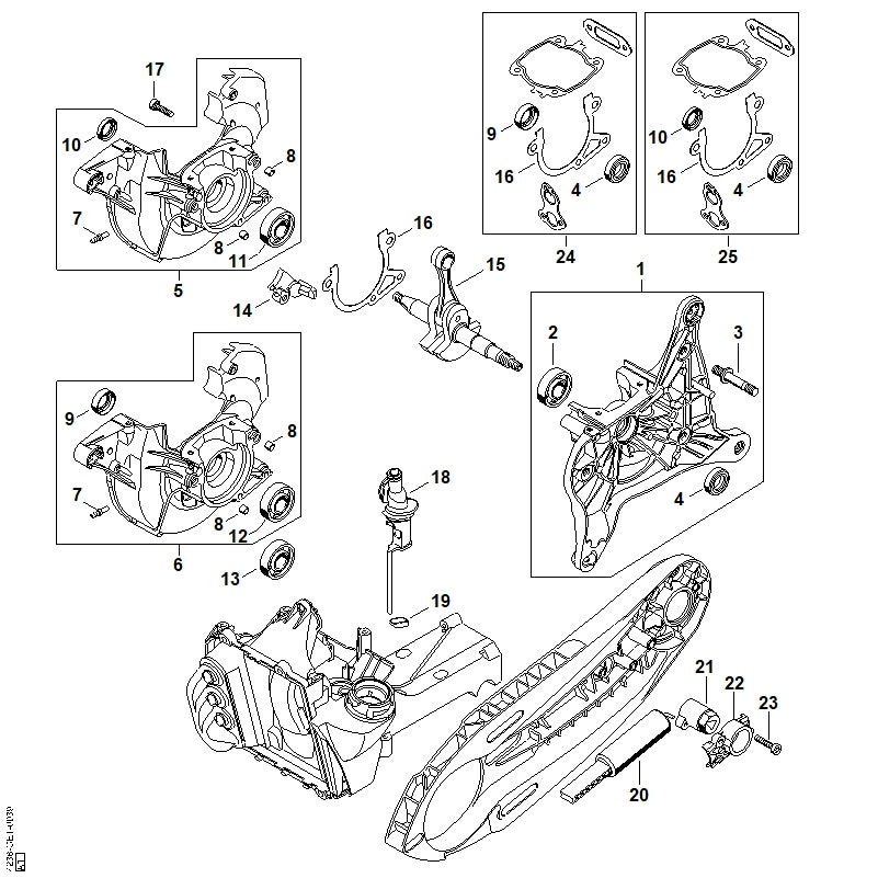 STIHL 4224-664-2100 Spanhefboom positie 21 technische tekening