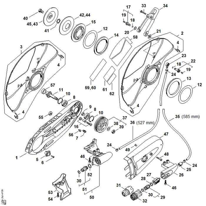 STIHL 4224-700-2901 Verstelhefboom positie 34 technische tekening