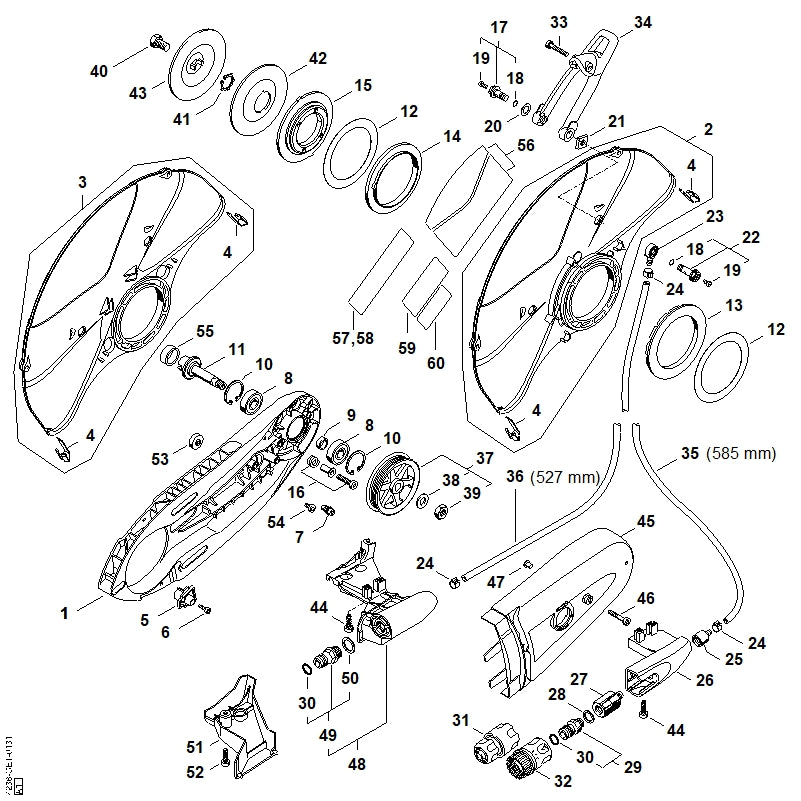 STIHL 0000-670-0206 Banjobout positie 22 technische tekening