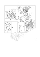 STIHL 4238-020-0200 Motor positie 1 technische tekening