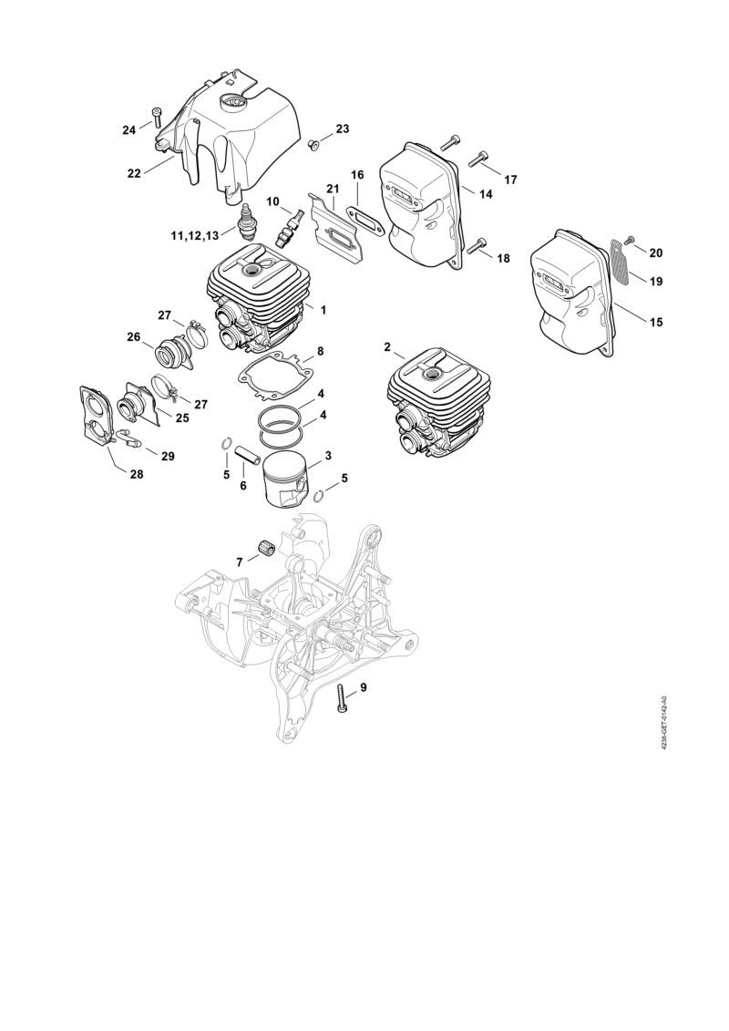 STIHL 4238-020-9400 Decompressieklep positie 10 technische tekening