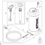 STIHL 0000-670-7703 Handgreep positie 4 technische tekening
