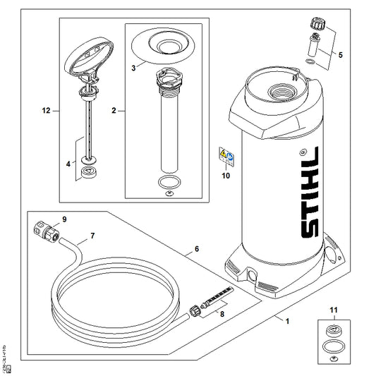 STIHL 0000-676-0501 Trechter positie 3 technische tekening