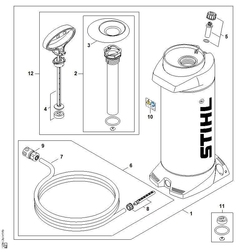 STIHL 0000-670-5000 Klep positie 5 technische tekening