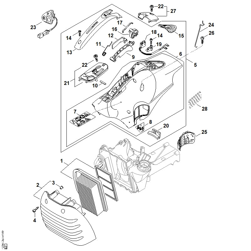 STIHL 4238-182-4500 Knieveer positie 11 technische tekening