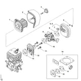 STIHL 4241-120-0623 Carburateur 4241/23 positie 9 technische tekening