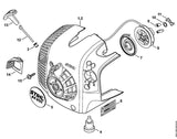 STIHL 4241-080-1805 Ventilatorhuis positie 1 technische tekening