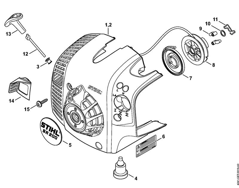 STIHL 4282-791-5902 Aanslagrubber positie 4 technische tekening
