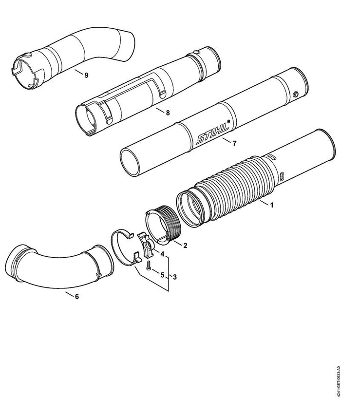 STIHL 4241-708-3402 Pijp positie 8 technische tekening