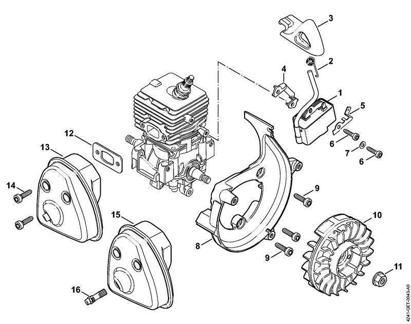 STIHL 4241-400-1202 Vliegwiel positie 10 technische tekening