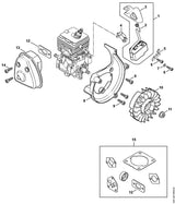 STIHL 4241-140-0605 Uitlaatdemper positie 13 technische tekening