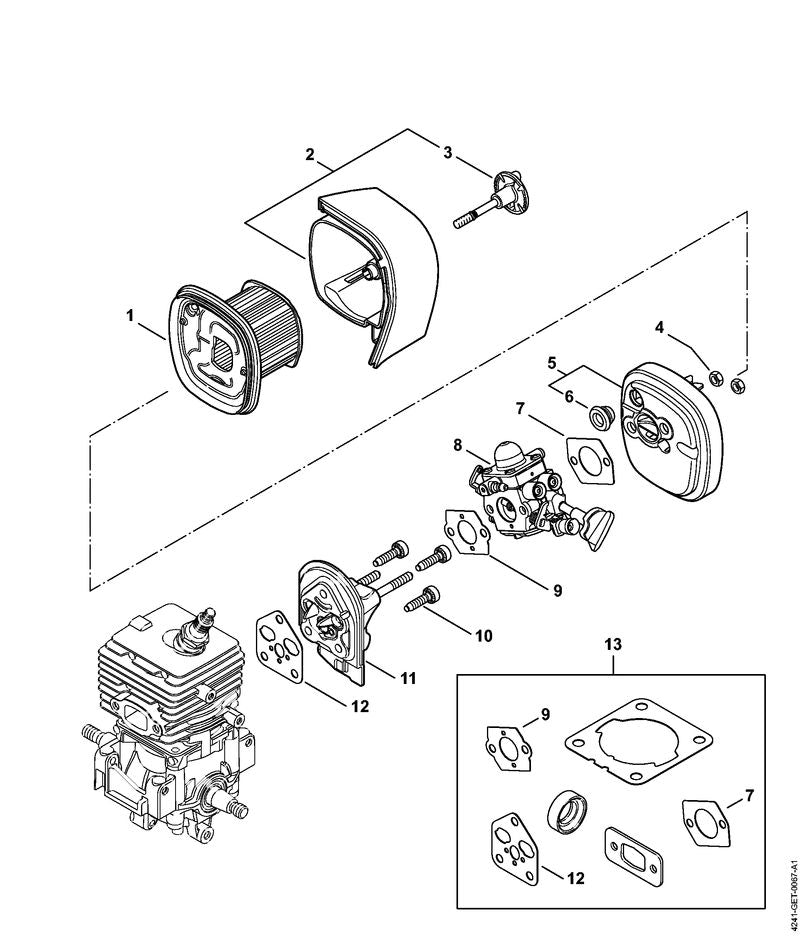 STIHL 4241-140-9300 Vleugelbout positie 3 technische tekening