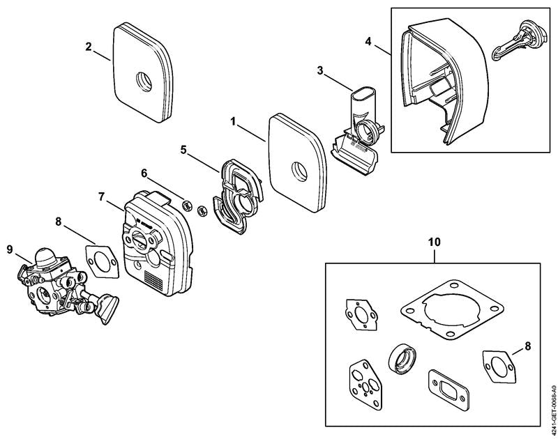 STIHL 4241-120-1800 Filter positie 1 technische tekening
