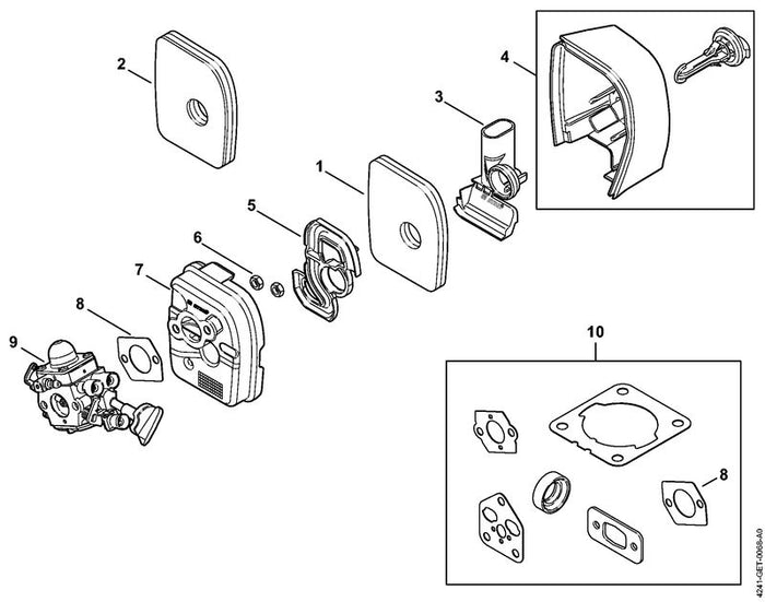 STIHL 4241-120-1800 Filter positie 1 technische tekening