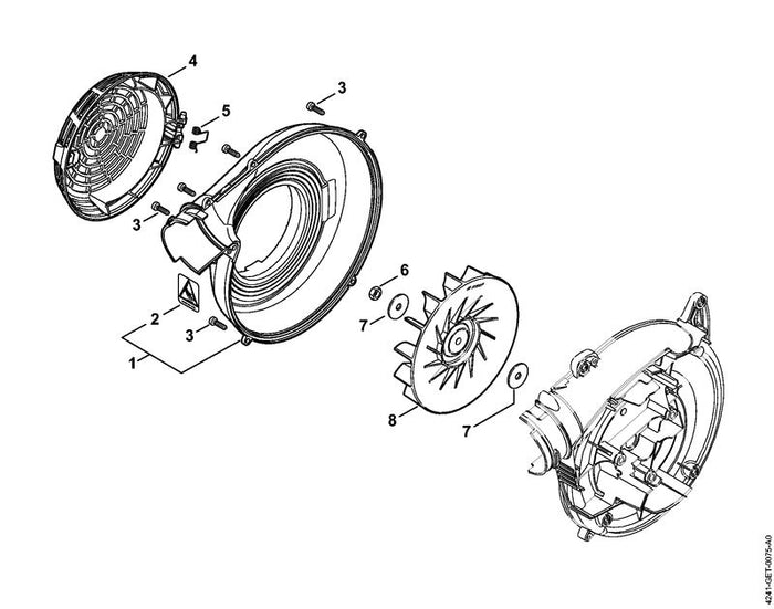 STIHL 0000-998-0401 Knieveer positie 5 technische tekening