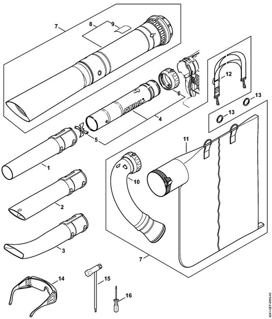 STIHL 4241-708-3100 Wartelmoer positie 6 technische tekening
