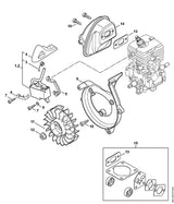 STIHL 4241-400-1200 Vliegwiel positie 11 technische tekening
