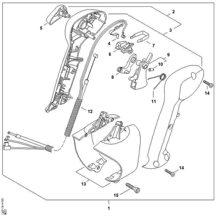 STIHL 4241-180-1105 Gaskabel positie 12 technische tekening