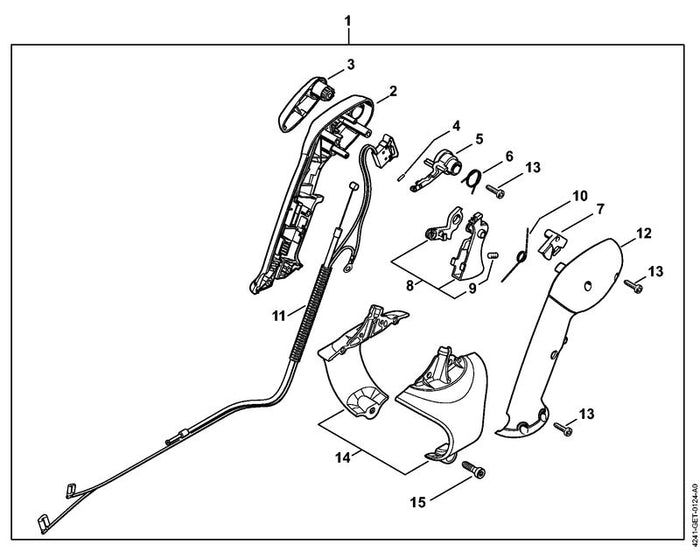 STIHL 4241-180-1100 Gaskabel positie 11 technische tekening