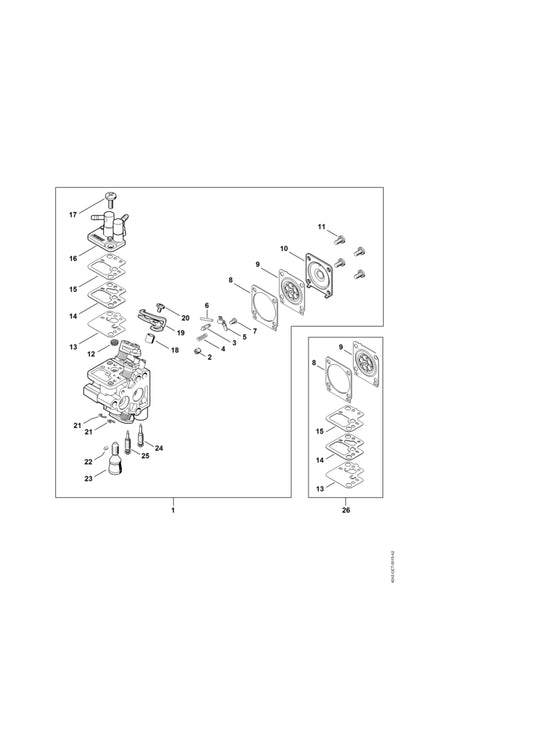 STIHL 4242-122-5000 Afstandsbus positie 18 technische tekening