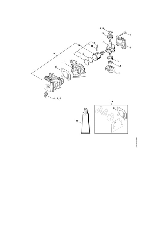 STIHL 9639-003-1206 Keerring 12x22x4,5 positie 5 technische tekening