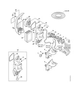 STIHL 4244-087-3000 Luchtgeleidekap positie 5 technische tekening