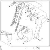 STIHL 4244-792-0201 klembeugel positie 15 technische tekening