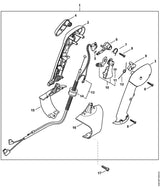 STIHL 4244-790-1308 Bedieningshandgreep positie 1 technische tekening