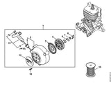 STIHL 4244-190-0402 Chokedeksel positie 2 technische tekening