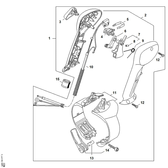 STIHL 4244-180-1105 Gaskabel positie 10 technische tekening
