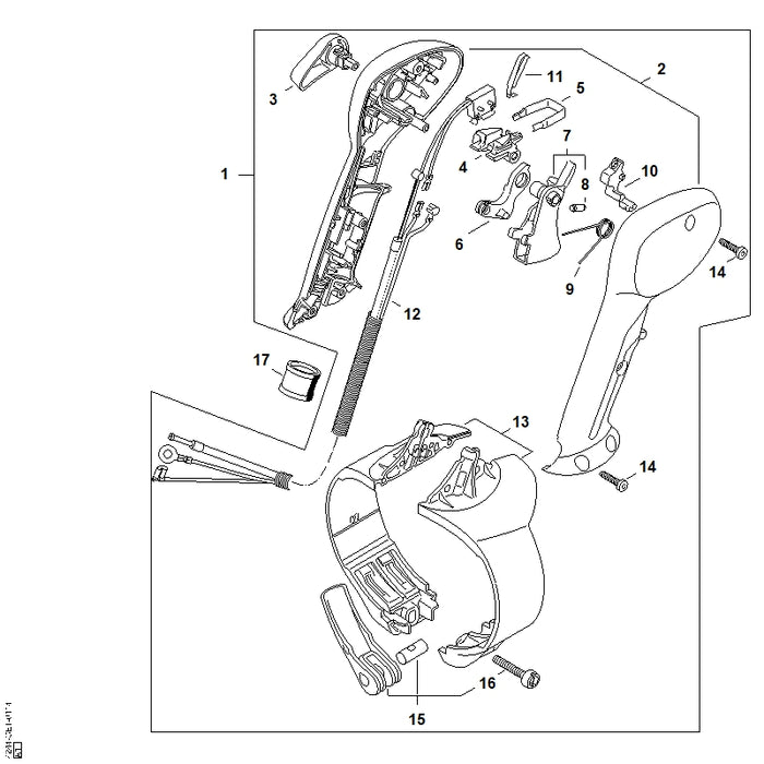 STIHL 4244-180-1102 Gaskabel positie 12 technische tekening