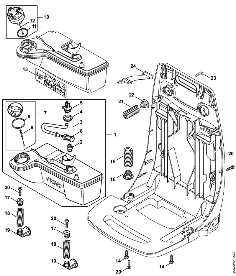 STIHL 4244-792-2901 AV-lagerstop positie 22 technische tekening