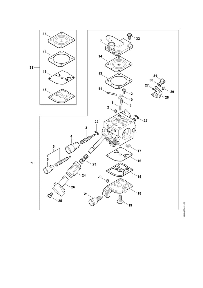 STIHL Z000003K035 Pakking- en membraanset positie 33 technische tekening