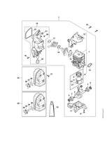 STIHL 4244-020-0208 Motor SR 430, 450 positie 1 technische tekening
